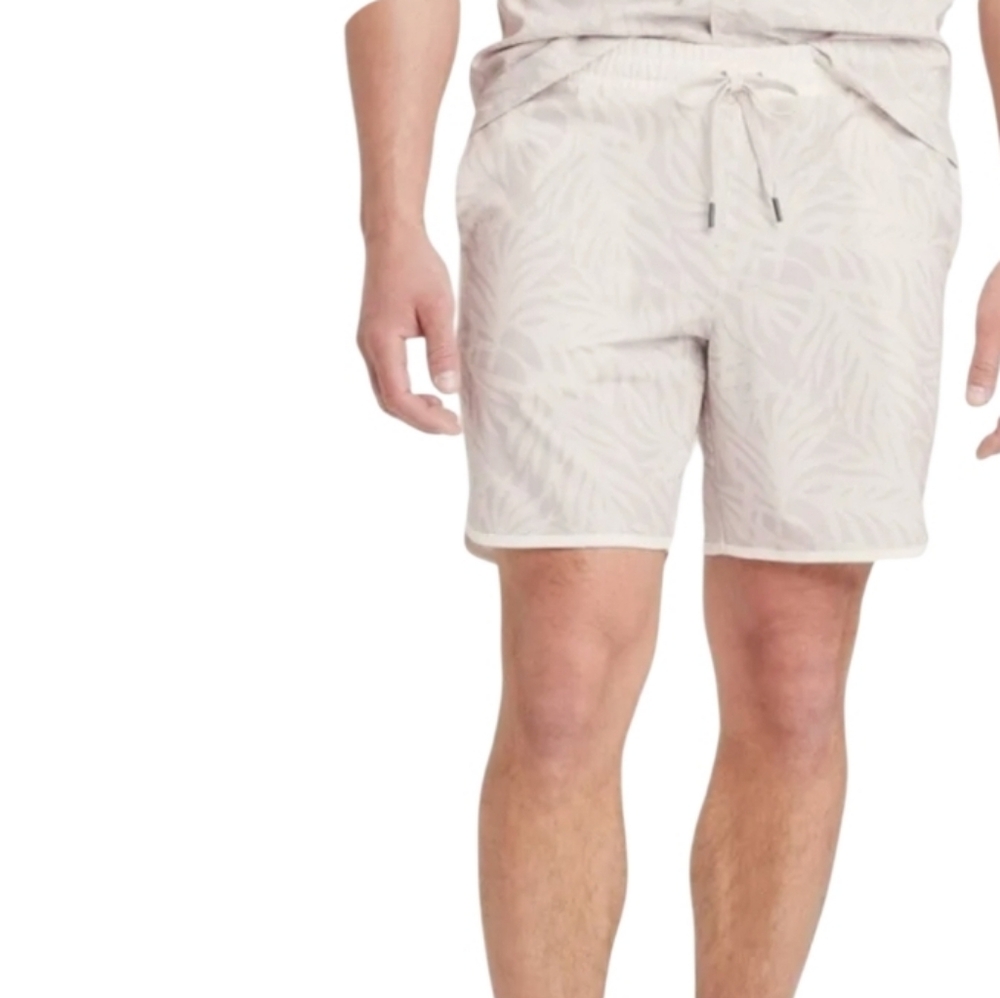 Men's Light Beige Printed Hybird Shorts Sz Xxl Nwt